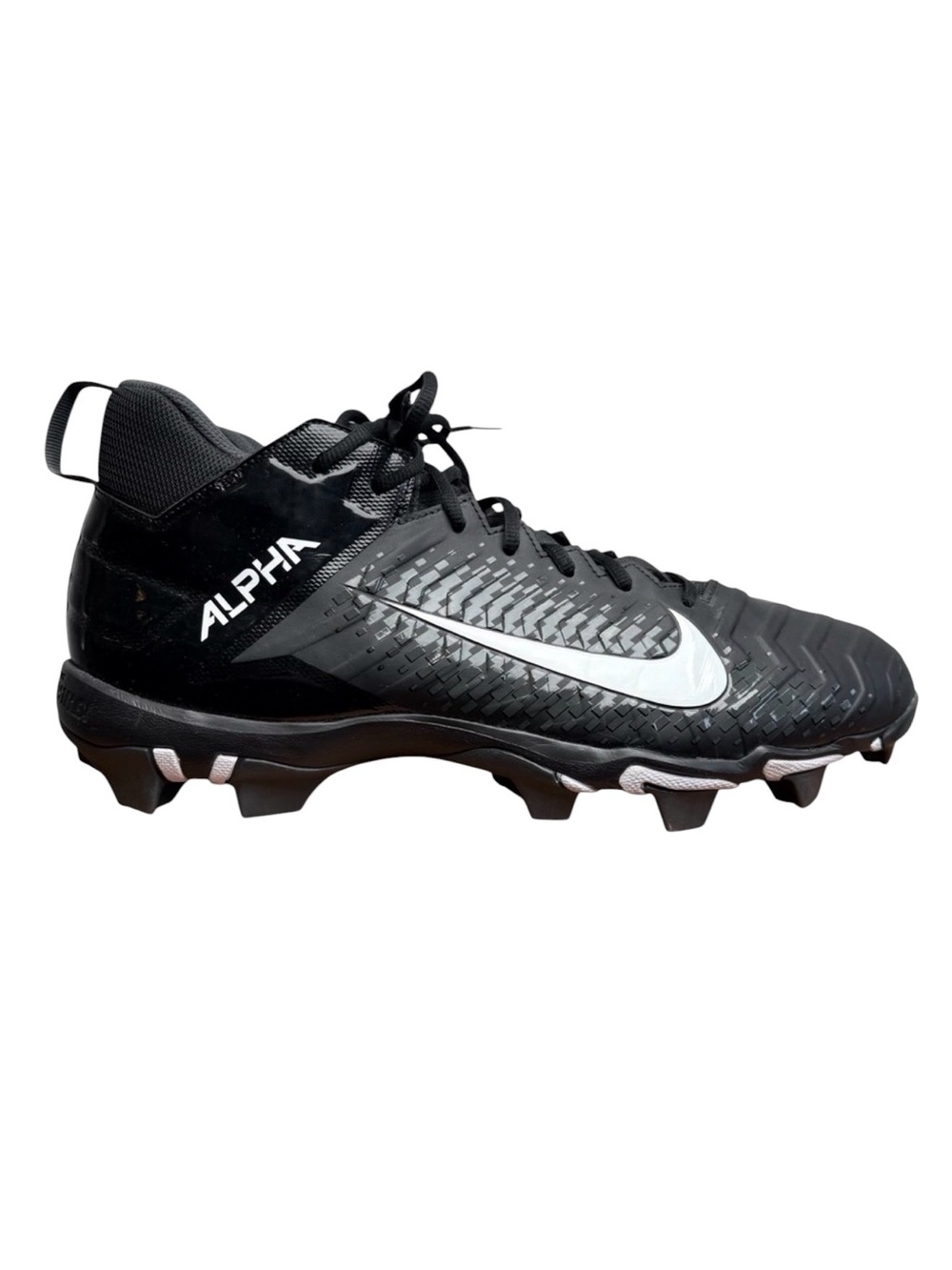 Nike Alpha Menace 2 Shark Wide Black White BV0146-001 Football Cleats Size 13